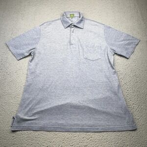 Sid Mashburn Polo Shirt Mens Large Blue Short Sleeve Collared Pocket 100% Cotton